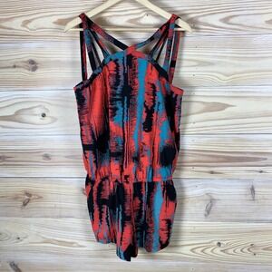 Fabletics Liza Romper Womens Medium Abstract Strappy Caged Back